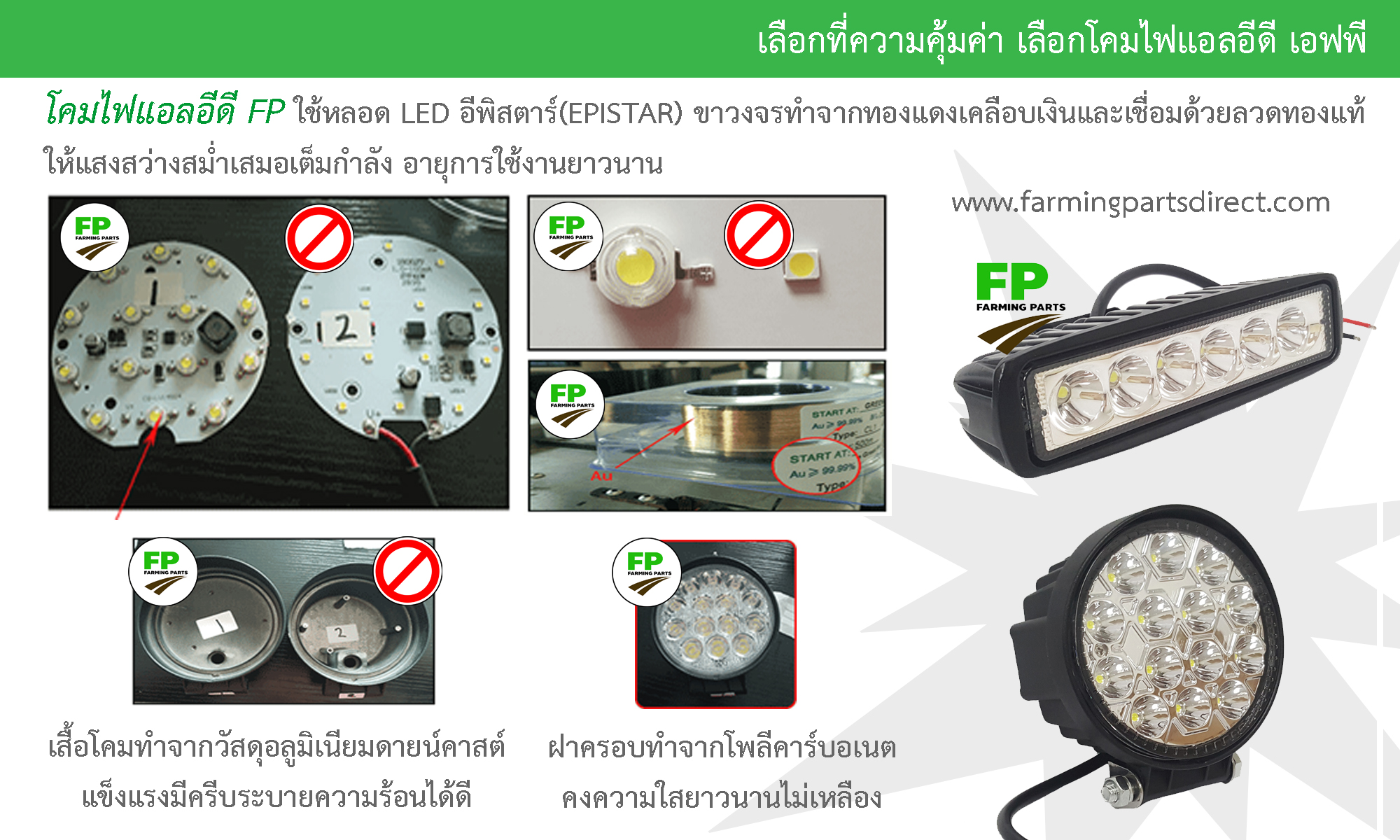 ไฟแอลอีดี LED Light รถไถ แทรกเตอร์ รถบบรรทุก โฟล์คลิฟท์